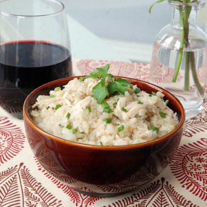 Herbed Risotto with Chicken and Caramelized Onions