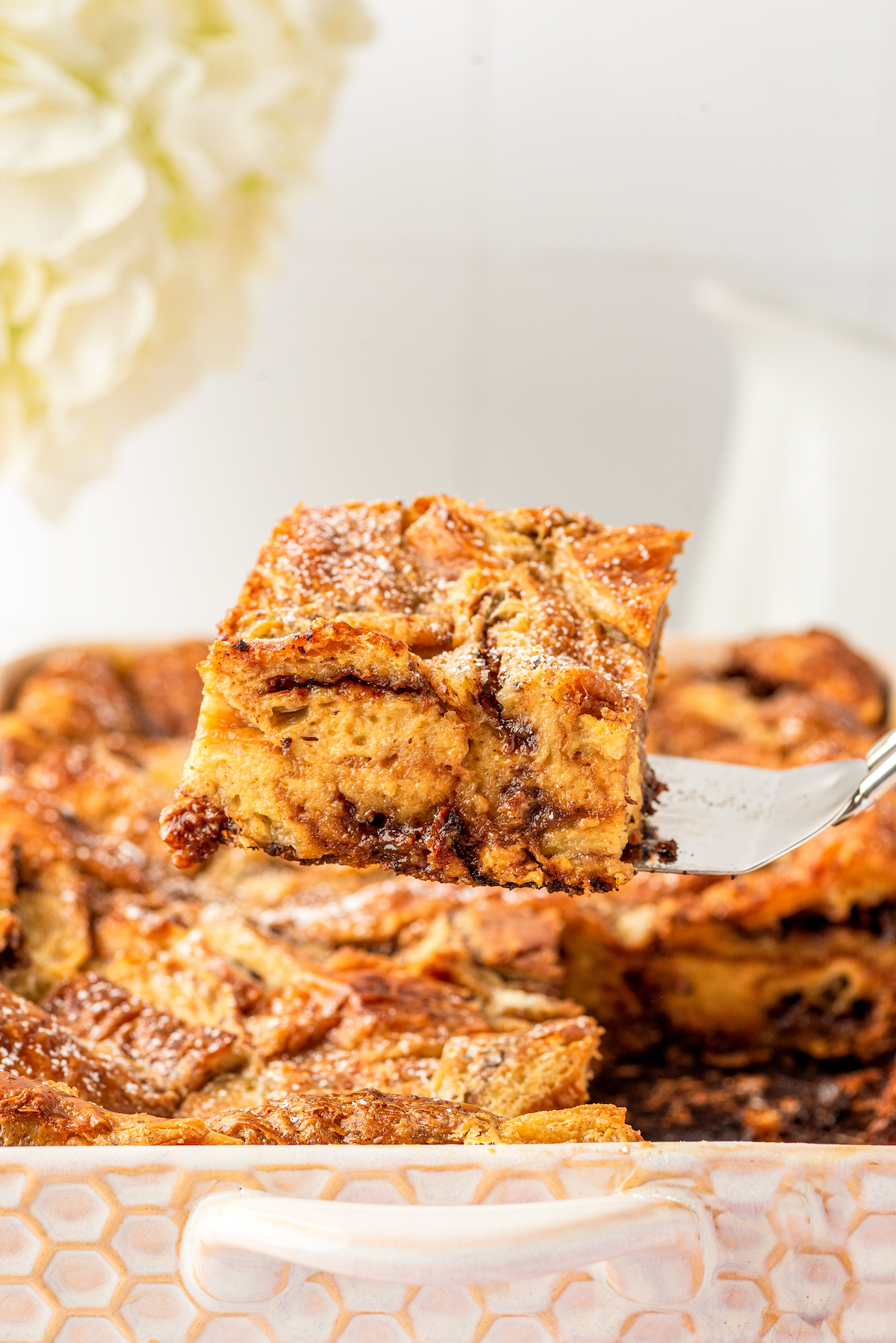 Croissant Bread Pudding Recipe with Nutella - Southern Kissed