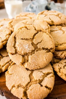 A pile of brown butter sugar cookies