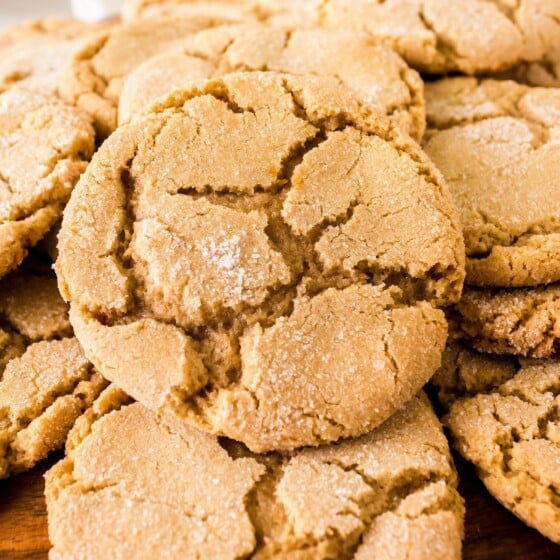 A pile of brown butter sugar cookies