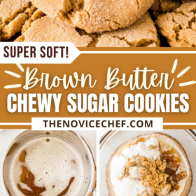 Pinterest graphics of brown butter sugar cookies