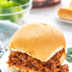 Plate with homemade sloppy joes