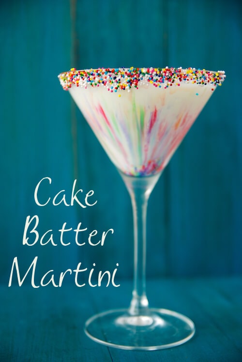 Festive Birthday Cake Martini & Video - Moore or Less Cooking