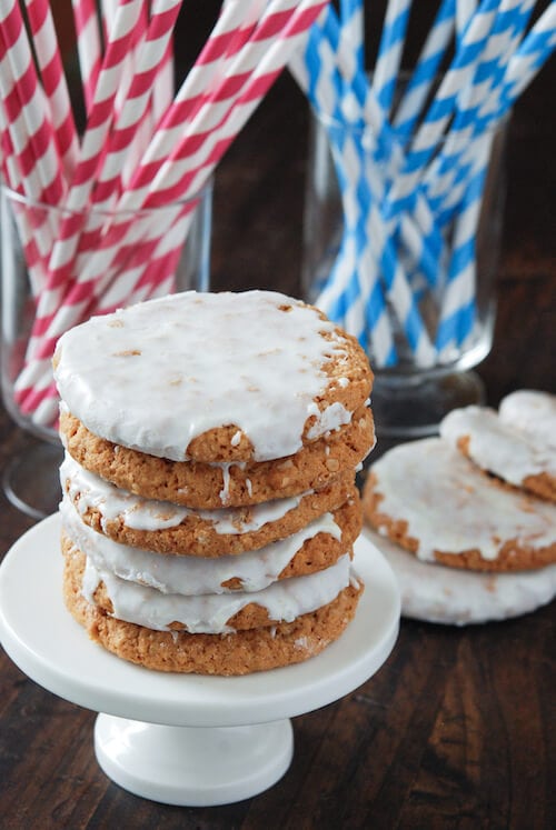 Old fashioned iced oatmeal cookies