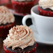 A Close-Up Shot of a Mexican Hot Chocolate Cupcake with More Cupcakes in the Background