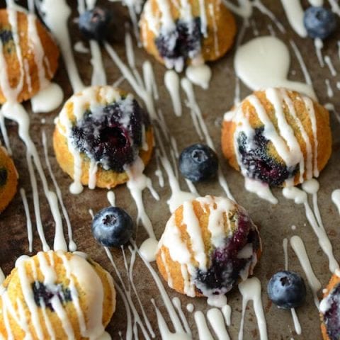 Blueberry Corn Muffins with a Vanilla Glaze