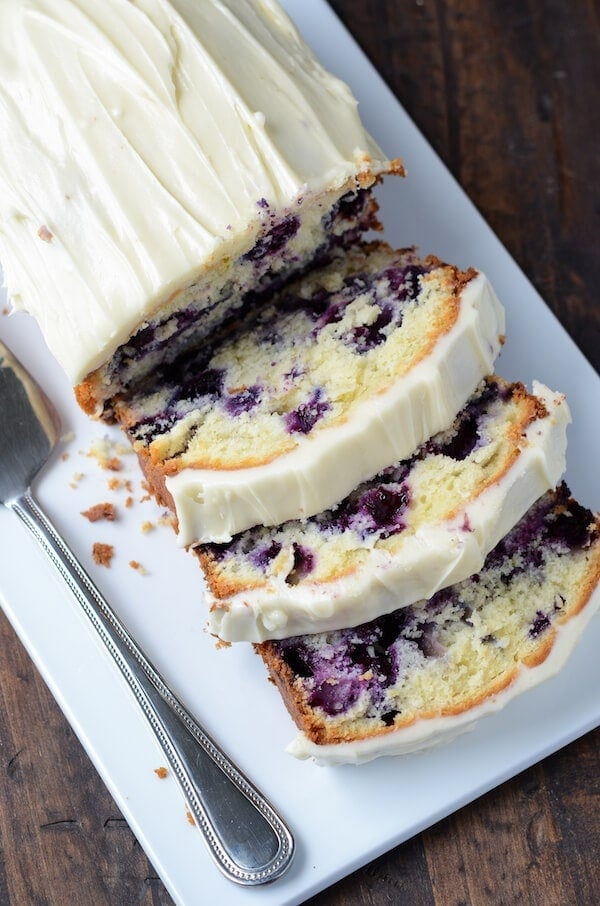 Blueberry Lime Cream Cheese Pound Cake | The Novice Chef