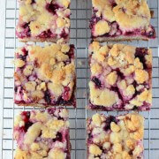 Blackberry Pie Bars on a cooling rack.