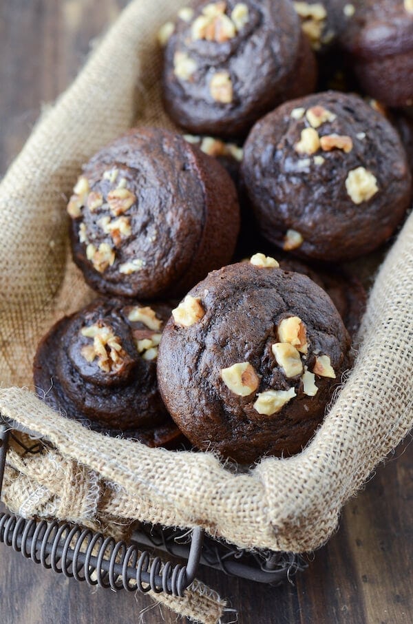 [eggless] chocolate banana muffins