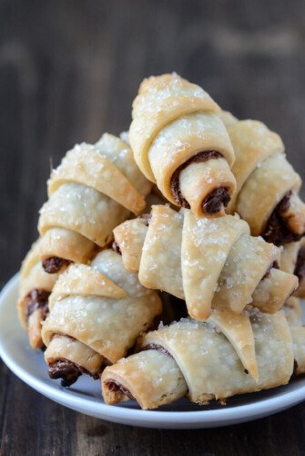 Nutella Pie Bites on a white plate.