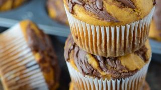 Pumpkin Nutella Swirl Muffins