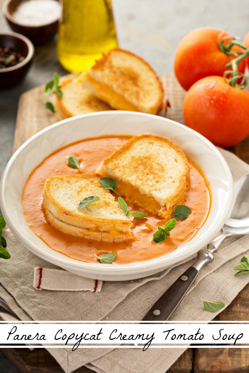 Panera Creamy Tomato Soup Copycat Recipe: this simple recipe is my families favorite creamy tomato soup when served with a big buttery grilled cheese sandwich!