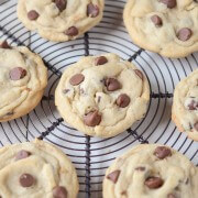 Classic Chocolate Chip Cookies on a black rack