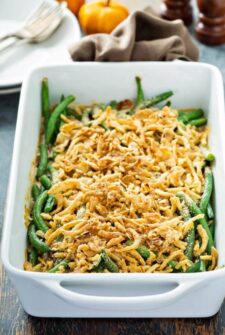 The Best Green Bean Casserole Ever: this winning recipe is made from scratch with fresh green beans, mushrooms, heavy cream and no cans of cream of anything! #greenbeancasserole #thanksgiving #casserole #holidays #christmas #sidedish