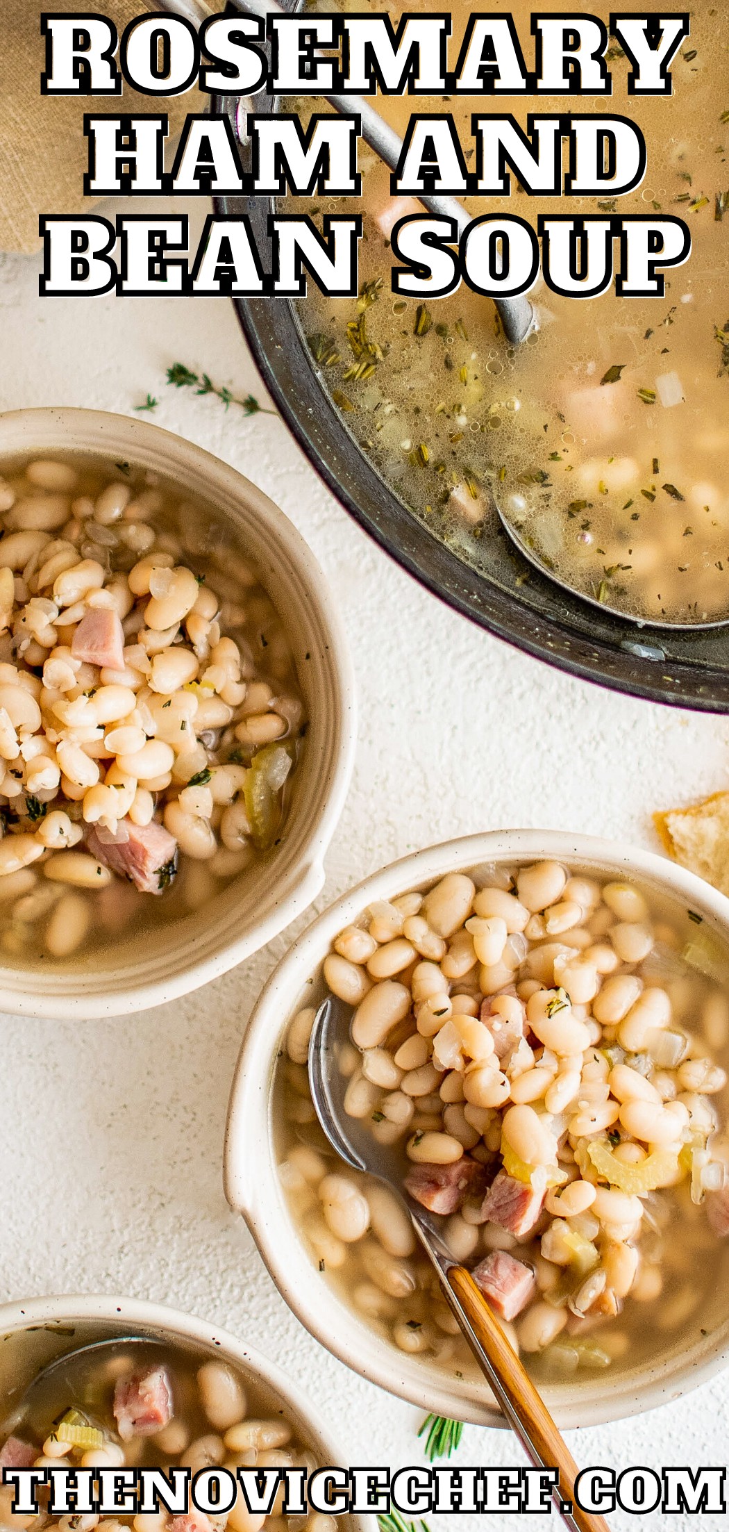 Rosemary Ham and Bean Soup with Ham Bone | The Novice Chef