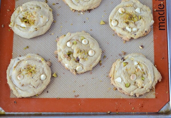 White Chocolate Pistachio Cookies (recipe via www.thenovicechefblog.com)