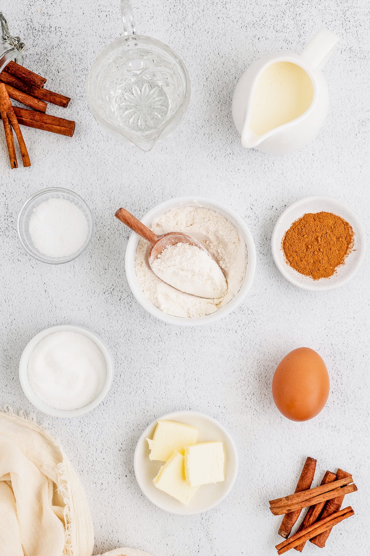 Ingredients for homemade churros.