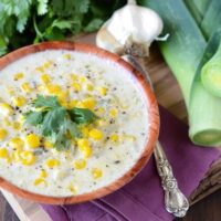 Creamy Sweet Corn and Roasted Poblano Soup Recipe