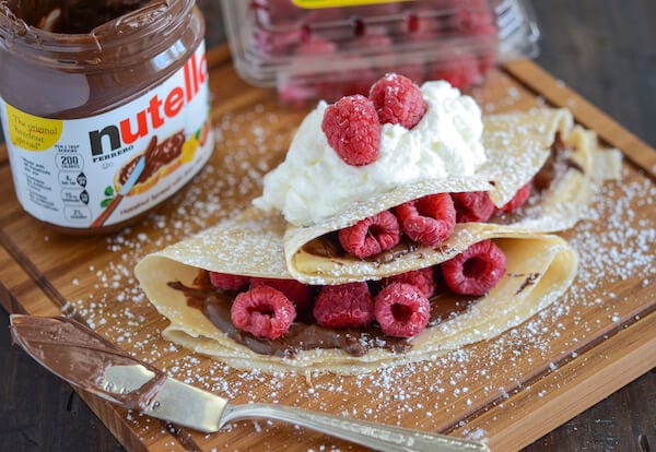 Raspberry Nutella Crepes recipe via www.thenovicechefblog.com