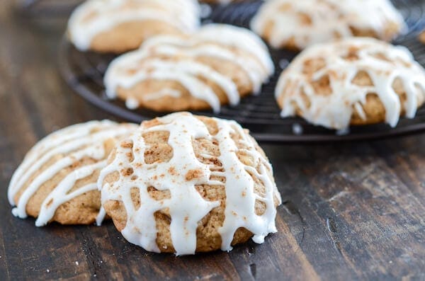 Apple Pie Cookies! Easy classic cookies with apple pie filling folded right into the dough! 