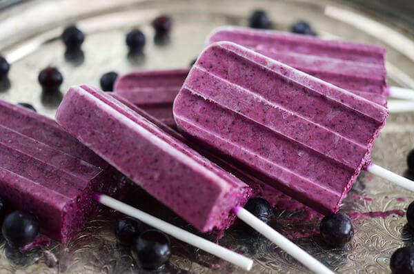 Blueberry Ginger Popsicles via www.thenovicechefblog.com