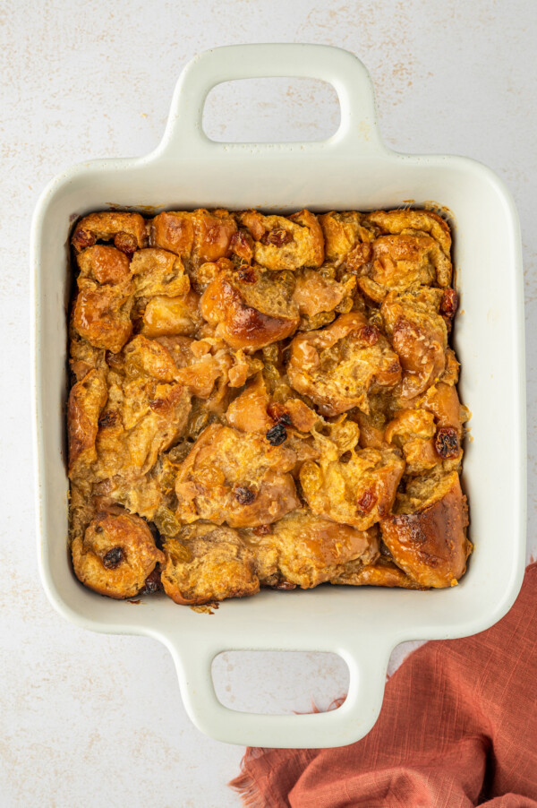 Baked donut bread pudding. 