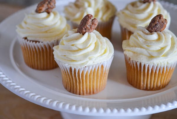 Pecan Praline Cupcakes via www.thenovicechefblog.com