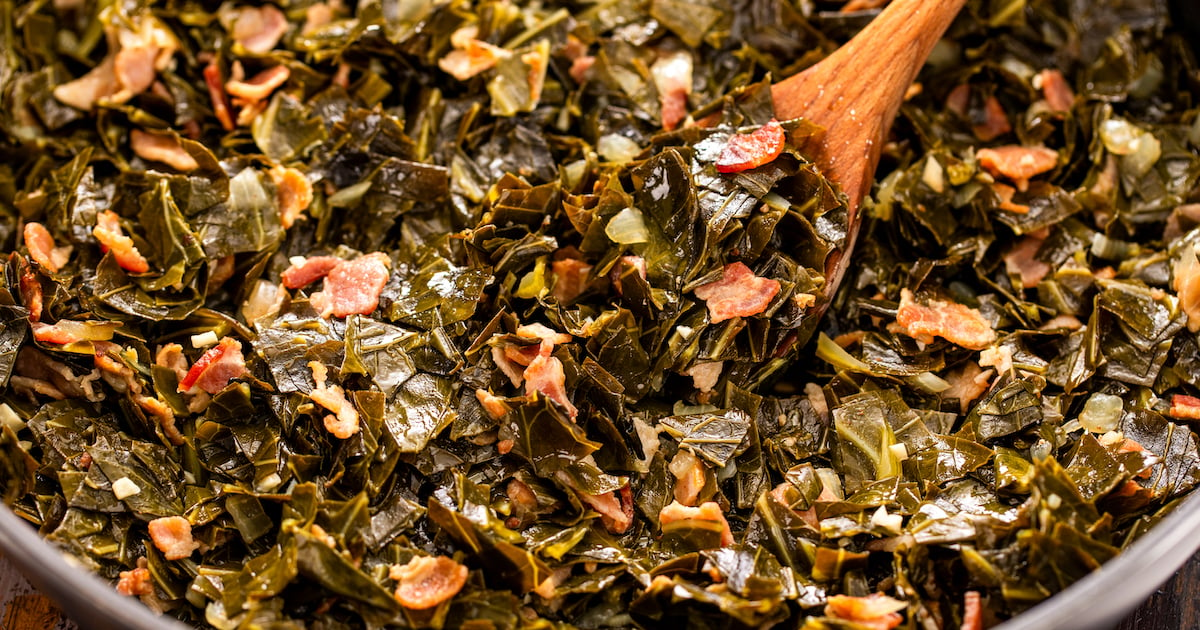 Landscape photo of collard greens.