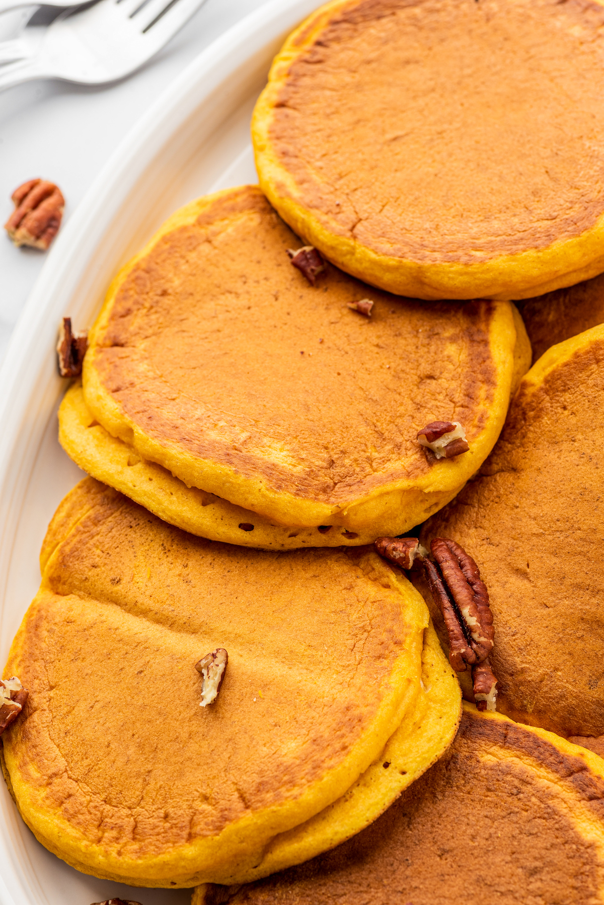 A plate of pumpkin pancakes