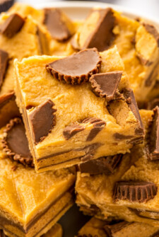 Close-up of easy peanut butter fudge.