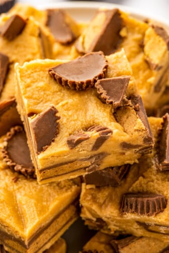 Close-up of easy peanut butter fudge.