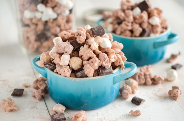 Hot Chocolate Popcorn! Only takes 5 minutes and the kiddos can help shake it all up!