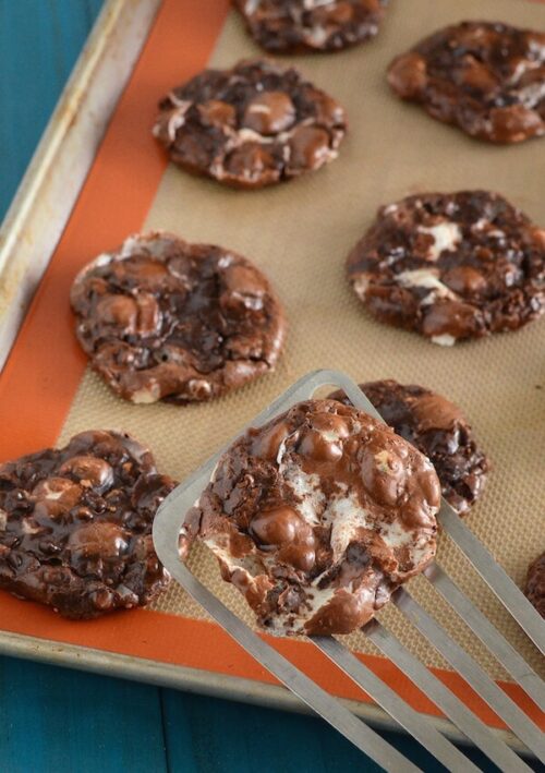 Flourless Chocolate Fudge Marshmallow Cookies The Novice Chef