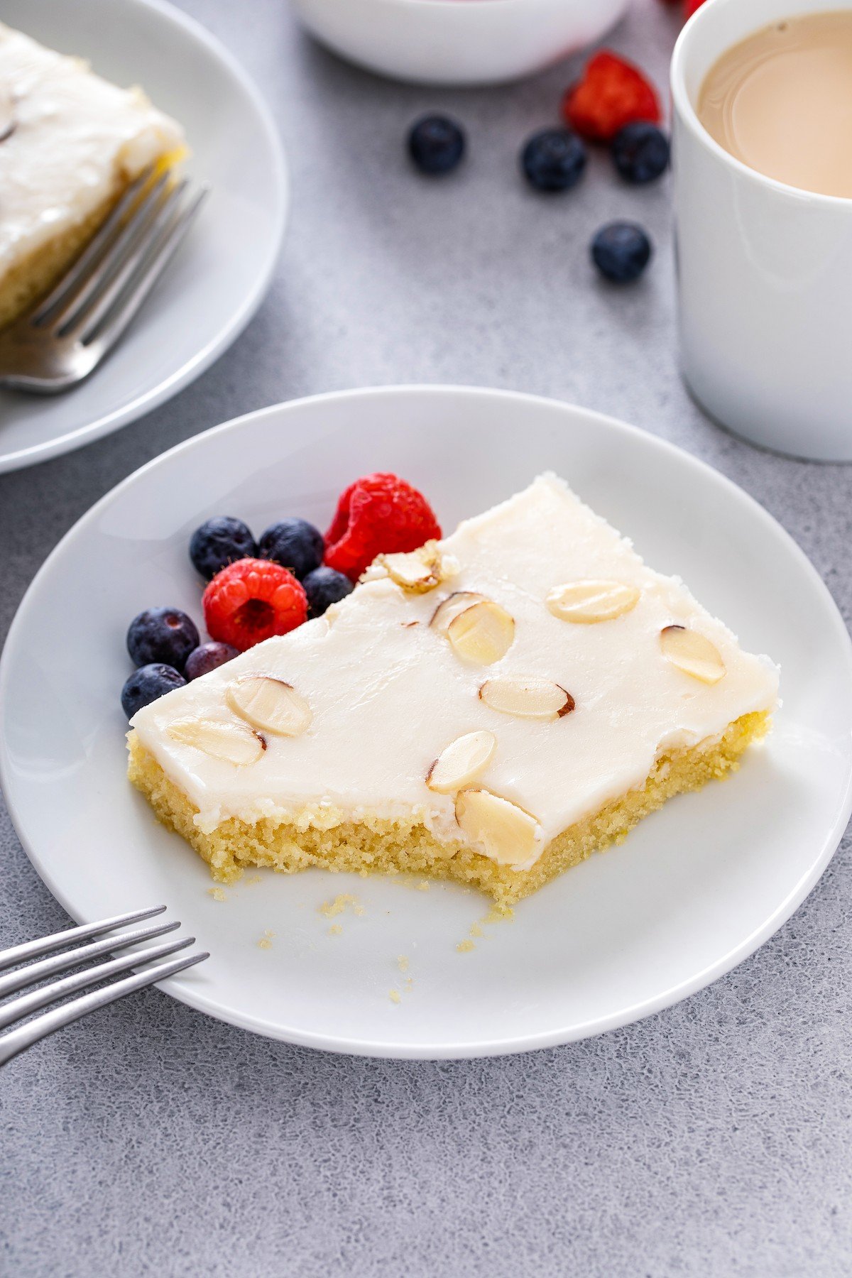 Almond Texas Sheet Cake for Two