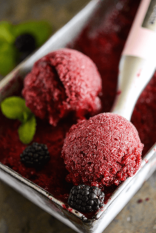 These two scoops of fresh homemade sorbet are so refreshing and delicious.