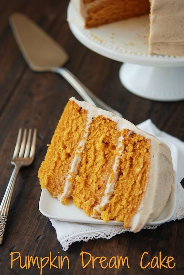 The Best Pumpkin Cake with Cinnamon Cream Cheese Frosting!