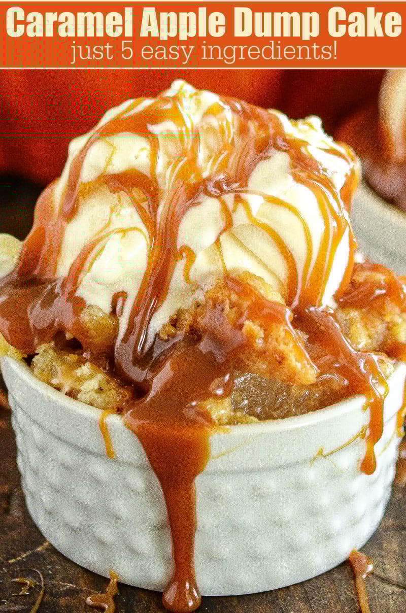 Caramel Apple Dump Cake [5 ingredients] The Novice Chef