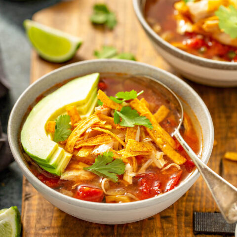 Slow Cooker Chicken Tortilla Soup Recipe | Best Crockpot Soup Recipe