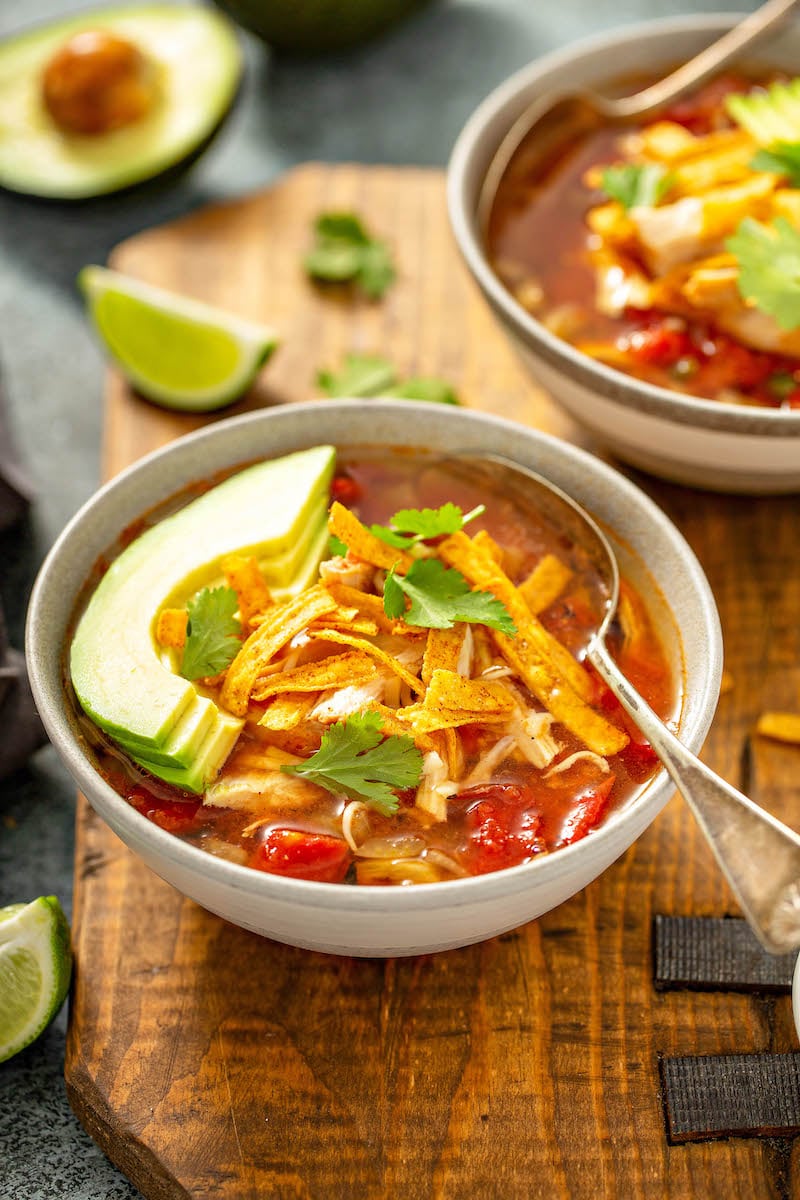 Slow Cooker Chicken Tortilla Soup Recipe | Best Crockpot Soup Recipe