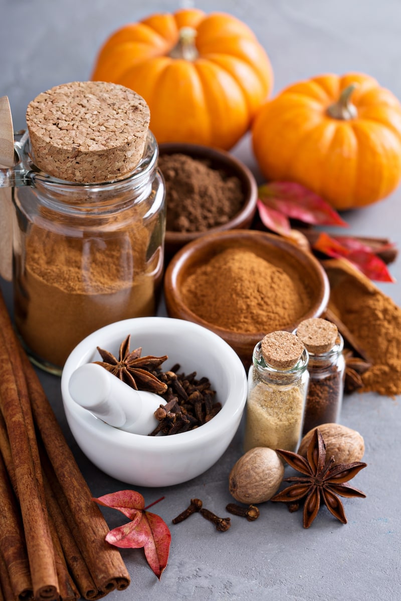 Photo showing ingredients to make homemade pumpkin spice