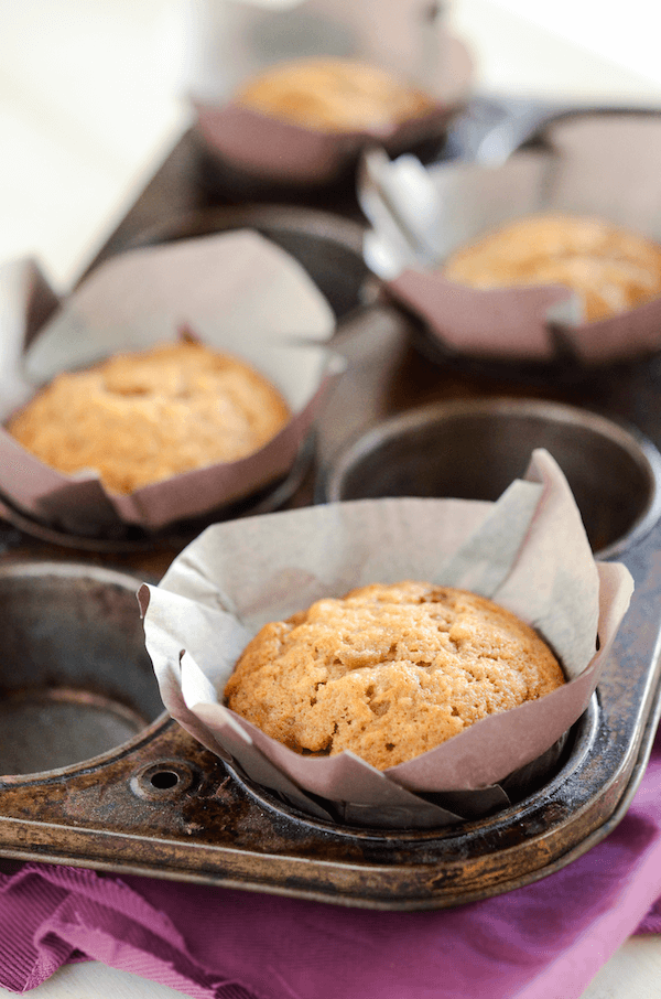 Banana Brown Sugar Muffins in a muffin tin