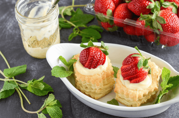 Berries & Cream in Puff Pastry - fresh berries, butter puff pastry and smooth vanilla pastry cream!