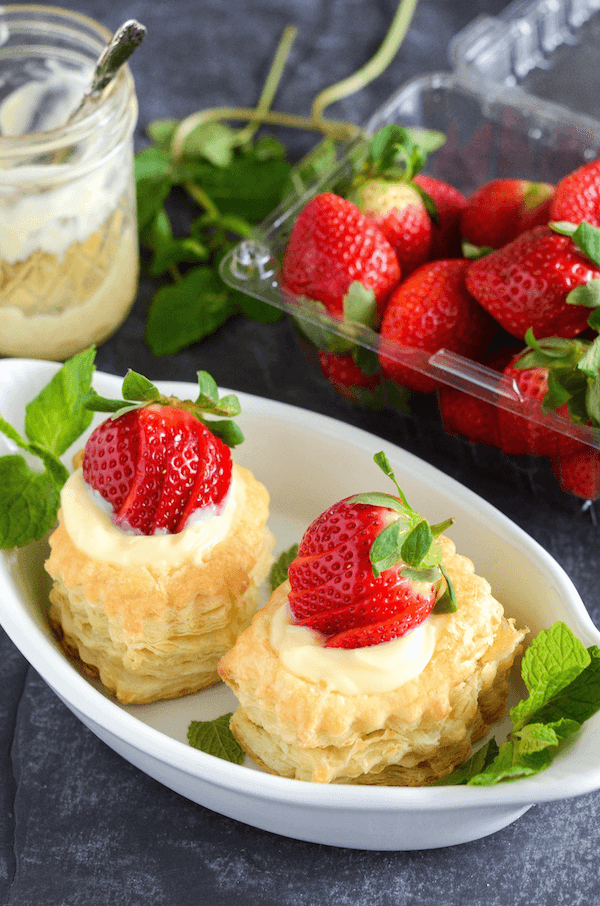 Berries & Cream in Puff Pastry - fresh berries, butter puff pastry and smooth vanilla pastry cream!