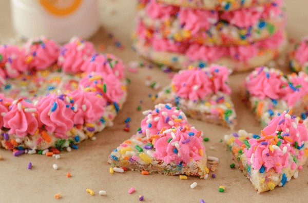 Funfetti Cookies with Cake Batter Frosting 