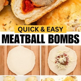 Meatball bombs made in simple steps and baked until golden.