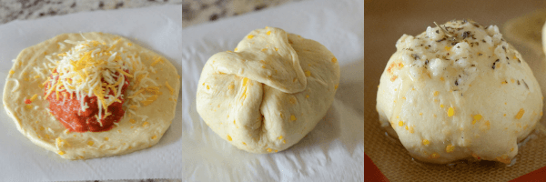 Meatball Bombs - garlic butter topped meatball & cheese stuffed bombs!