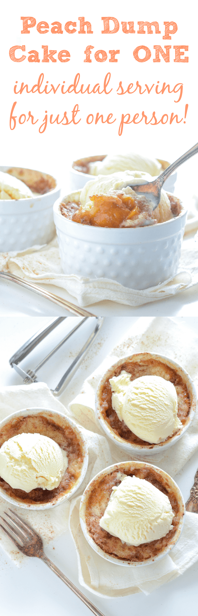 Peach Dump Cake For One The Novice Chef