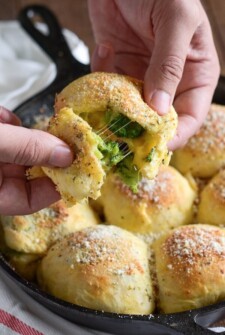 Broccoli Cheese Bombs - Biscuit dough is stuffed with broccoli and cheese