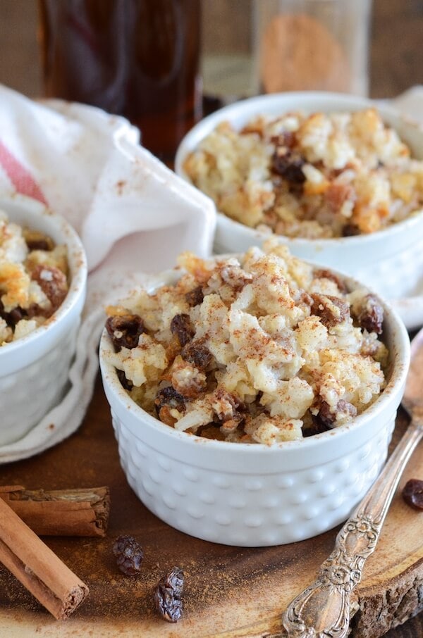 Rum Raisin Baked Rice Pudding! Use up that leftover rice and make rice pudding!