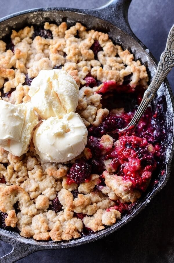 Skillet Berry Cobbler - perfect classic berry cobbler in a cast iron skillet!